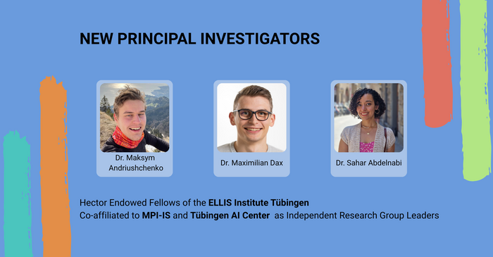 Images of the three new group leaders (photos: ELLIS Institute Tübingen)